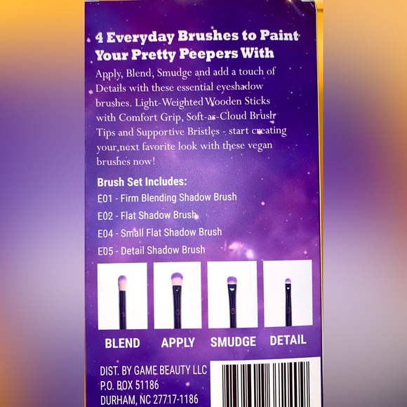 4 Essential Eyeshadow Brush Set by GAME BEAUTY - Picture 2 of 5